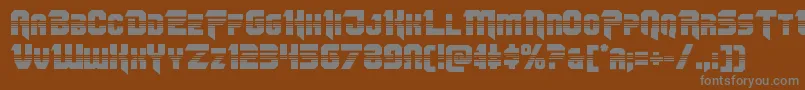 Omegaforcehalf11 Font – Gray Fonts on Brown Background