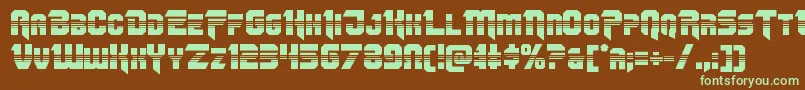 Omegaforcehalf11 Font – Green Fonts on Brown Background