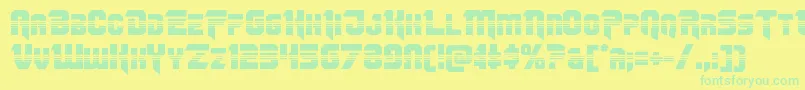 Omegaforcehalf11 Font – Green Fonts on Yellow Background