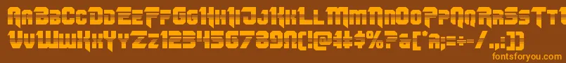 Omegaforcehalf11 Font – Orange Fonts on Brown Background