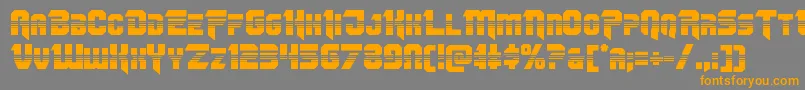 Omegaforcehalf11-Schriftart – Orangefarbene Schriften auf grauem Hintergrund