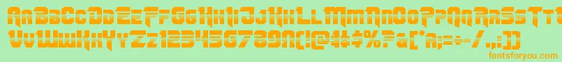 Omegaforcehalf11 Font – Orange Fonts on Green Background