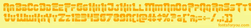 Omegaforcehalf11 Font – Orange Fonts on Yellow Background
