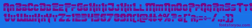 Omegaforcehalf11 Font – Purple Fonts on Blue Background
