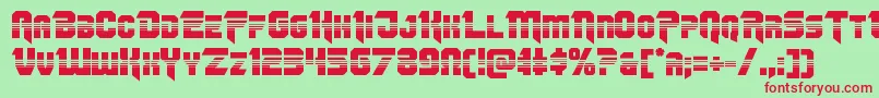 Omegaforcehalf11 Font – Red Fonts on Green Background