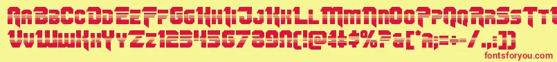 Omegaforcehalf11 Font – Red Fonts on Yellow Background