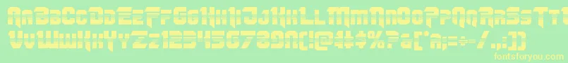 Omegaforcehalf11 Font – Yellow Fonts on Green Background