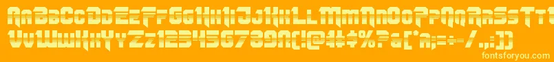Omegaforcehalf11 Font – Yellow Fonts on Orange Background