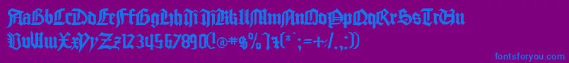 GlasholmRegular Font – Blue Fonts on Purple Background