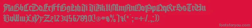 GlasholmRegular-Schriftart – Graue Schriften auf rotem Hintergrund