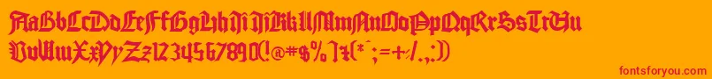 GlasholmRegular Font – Red Fonts on Orange Background