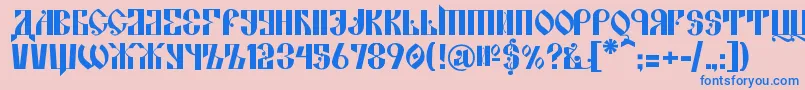 フォントKremlinAlexander – ピンクの背景に青い文字