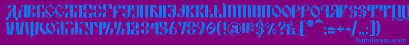 KremlinAlexander Font – Blue Fonts on Purple Background