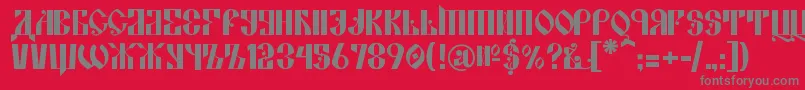 KremlinAlexander-Schriftart – Graue Schriften auf rotem Hintergrund