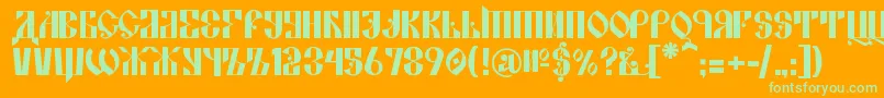 KremlinAlexander Font – Green Fonts on Orange Background