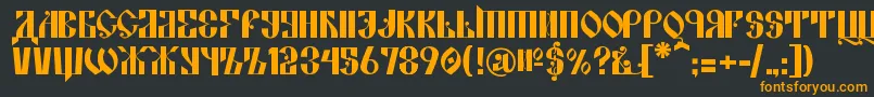 フォントKremlinAlexander – 黒い背景にオレンジの文字