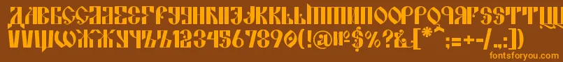 KremlinAlexander Font – Orange Fonts on Brown Background