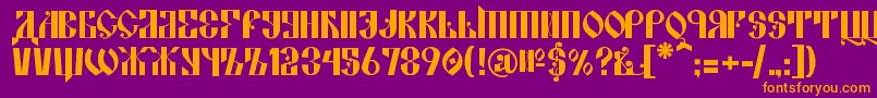 KremlinAlexander Font – Orange Fonts on Purple Background