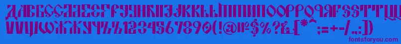 KremlinAlexander Font – Purple Fonts on Blue Background
