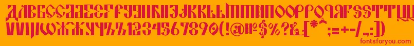 KremlinAlexander Font – Red Fonts on Orange Background