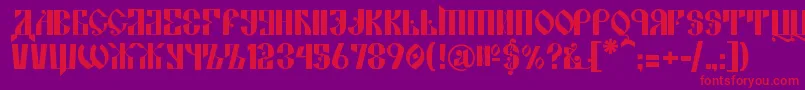 KremlinAlexander Font – Red Fonts on Purple Background