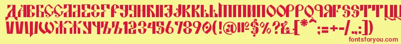 KremlinAlexander Font – Red Fonts on Yellow Background