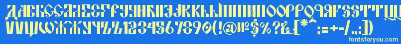 KremlinAlexander Font – Yellow Fonts on Blue Background