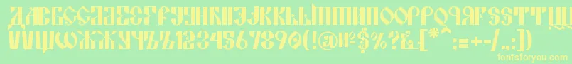 KremlinAlexander Font – Yellow Fonts on Green Background