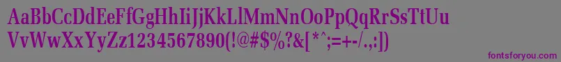 Fonte MemoircondensedBold – fontes roxas em um fundo cinza