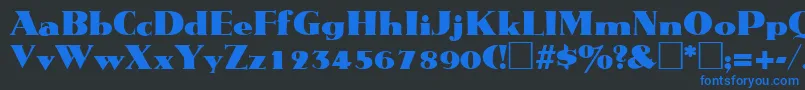 MetropolisRegular Font – Blue Fonts on Black Background