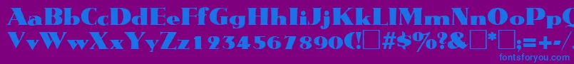 MetropolisRegular Font – Blue Fonts on Purple Background