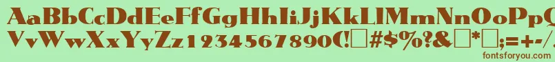 Шрифт MetropolisRegular – коричневые шрифты на зелёном фоне