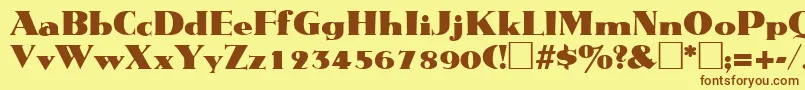 MetropolisRegular Font – Brown Fonts on Yellow Background