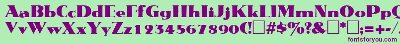 MetropolisRegular Font – Purple Fonts on Green Background