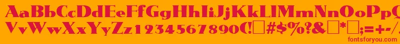 フォントMetropolisRegular – オレンジの背景に赤い文字