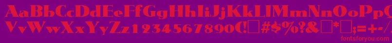 MetropolisRegular Font – Red Fonts on Purple Background