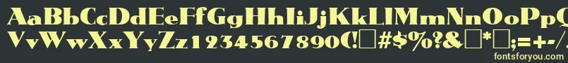 フォントMetropolisRegular – 黒い背景に黄色の文字