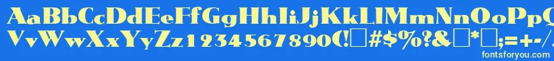 Шрифт MetropolisRegular – жёлтые шрифты на синем фоне