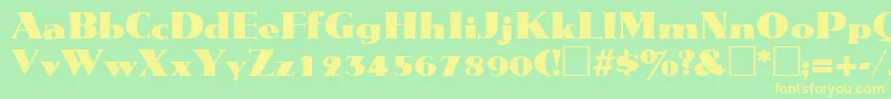 MetropolisRegular Font – Yellow Fonts on Green Background