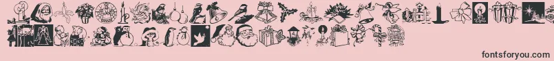 NoelDingbats Font – Black Fonts on Pink Background