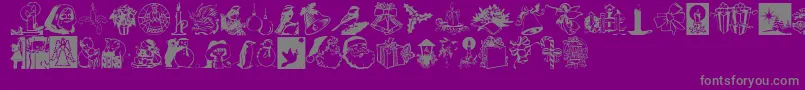 NoelDingbats-fontti – harmaat kirjasimet violetilla taustalla