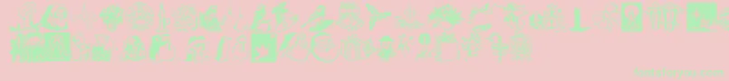 NoelDingbats Font – Green Fonts on Pink Background