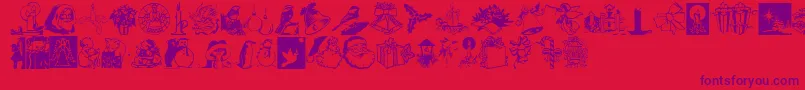 NoelDingbats Font – Purple Fonts on Red Background