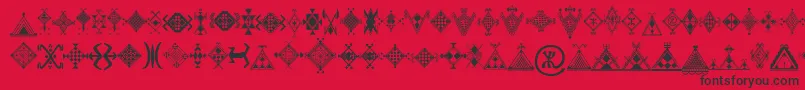 フォントMzmotifs – 赤い背景に黒い文字