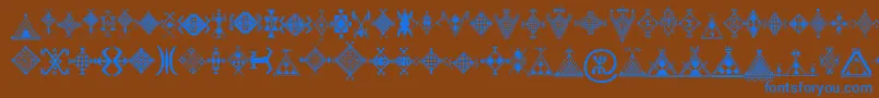 Mzmotifs Font – Blue Fonts on Brown Background