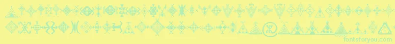 Mzmotifs Font – Green Fonts on Yellow Background