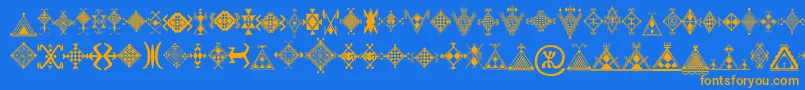 Mzmotifs Font – Orange Fonts on Blue Background