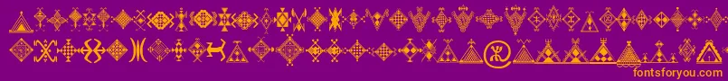 Mzmotifs Font – Orange Fonts on Purple Background