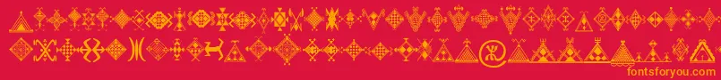 Mzmotifs Font – Orange Fonts on Red Background
