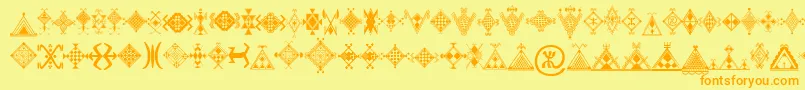 Mzmotifs Font – Orange Fonts on Yellow Background